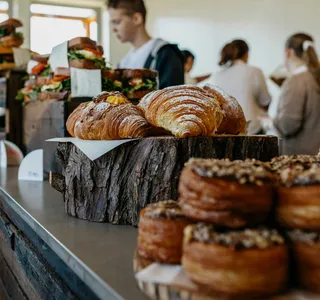 Bakery counter, pastries