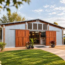 The Woolshed set for a seated dinner