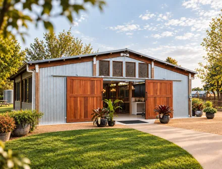 The Woolshed set for a seated dinner
